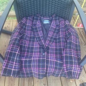 Pendleton Pink and Black Plaid Blazer